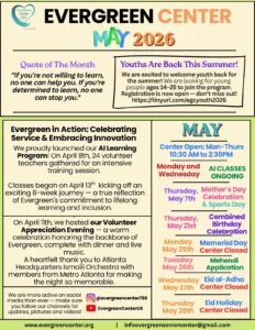 Evergreen Center - May 2026 Newsletter